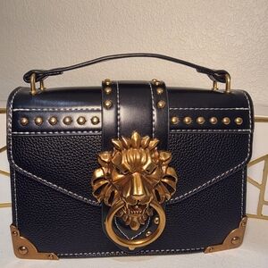 Black Mini Satchel w/ Gold Hardware